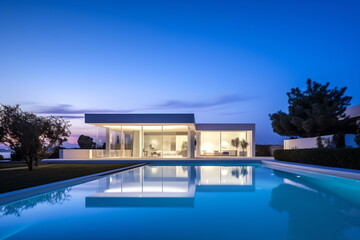 Fototapeta premium Moderncubo House in Greece with Amazing Infinity Pool