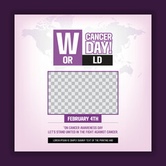 vector World Cancer Day celebrating the lives of brave warriors post template