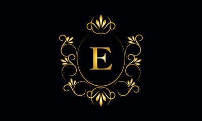 Stylish elegant monogram with initial letter E, elegant modern logo design