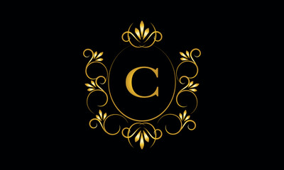 Stylish elegant monogram with initial letter C, elegant modern logo design