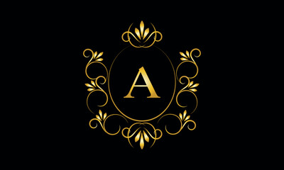 Stylish elegant monogram with initial letter A, elegant modern logo design