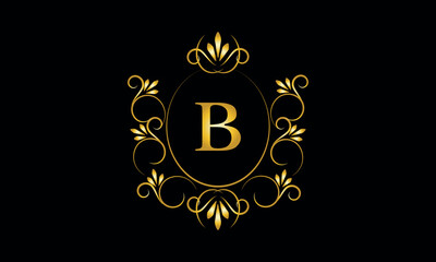 Stylish elegant monogram with initial letter B, elegant modern logo design