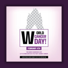 vector World Cancer Day celebrating the lives of brave warriors post template