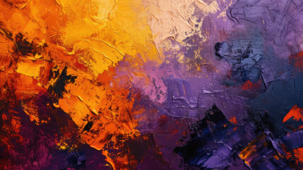 Rustic Texture Harmony, Orange on Purple Background