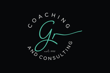 coaching Logotype wedding luxury fashion jewelry concept icon.