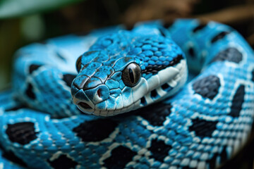 Fototapeta premium Sleek Blue Dalmatian Snake