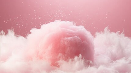 closeup of fluffy bath foam on a pink background, inviting viewers into a world of beauty and relaxation.