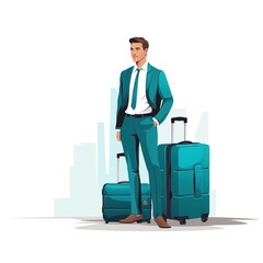 Businessman with luggage