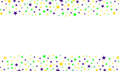 mardi gras falling stars border frame background