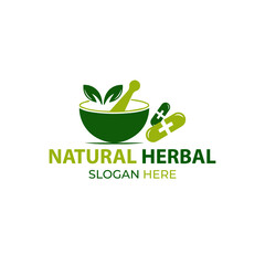 Natural herbal logo design