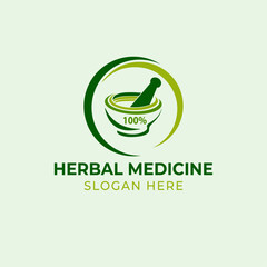 herbal medicine logo vector