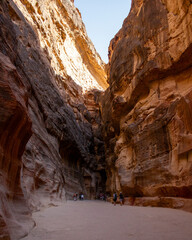 The narrow passage, Siq, Petra, Jordan.