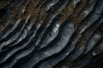 Textures natural elements like dark stone,  black background