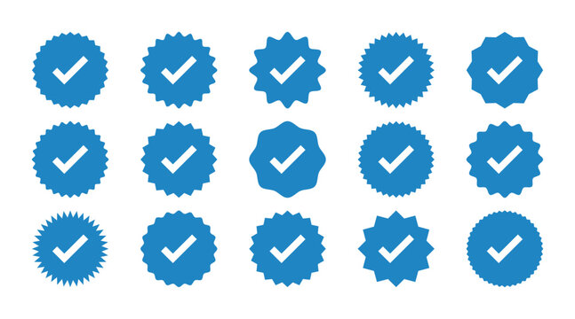 Verified Social Media Badge Icons Set - Symbols for Authenticity and Trust