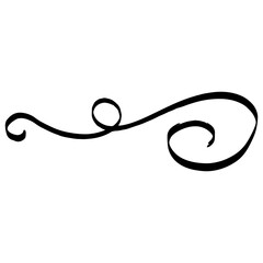 Flourish swirl. Line Art Illustration