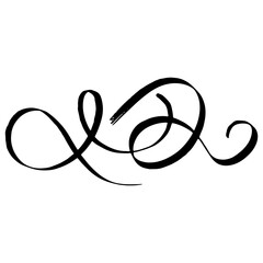 Flourish swirl. Line Art Illustration