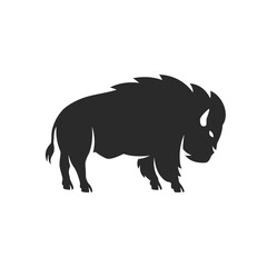 Bison logo. Buffalo silhouette for Emblem design. Simple Bison symbol. Vector illustration