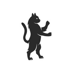 Cat logo. Heraldic Cat silhouette. Simple Cat symbol, icon. Vector illustration