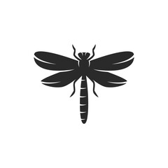 Dragonfly logo. Dragonfly silhouette for label, emblem design. Simple Dragonfly symbol. Vector illustration