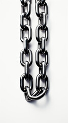 close up of a metal chain on white background with vignette