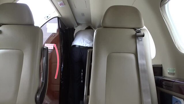 Business Jet Seats Cabin Inside footage