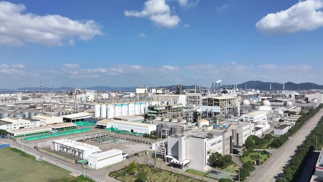 view of modern petrochemical plant