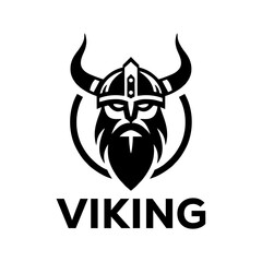 Simple black and white Viking logo 