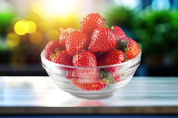 Set of tasty fresh ripe red strawberries
