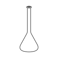 Outline icon medical flask isolated on white. Line vector illustration