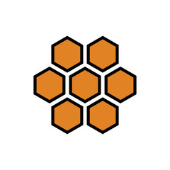 Honey Comb Icon Vector Simple Design