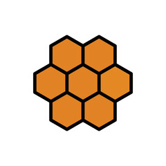 Honey Comb Icon Vector Simple Design