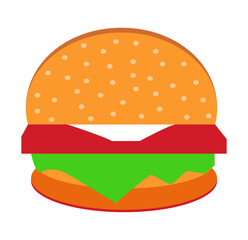 Cartoon burger vector isolated illustration