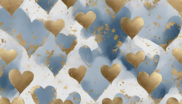 Valentine Day Hearts in Blue