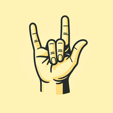 American Sign Language 'I Love You' Hand Gesture Art.
