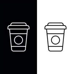 paper Coffee Cup Icon Vector Simple Design