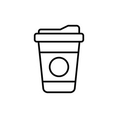 paper Coffee Cup Icon Vector Simple Design