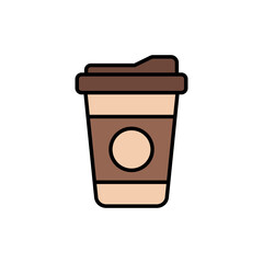 paper Coffee Cup Icon Vector Simple Design