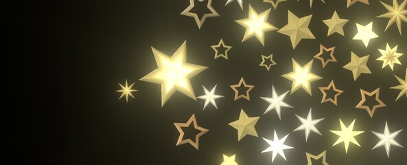golden stars - 3d