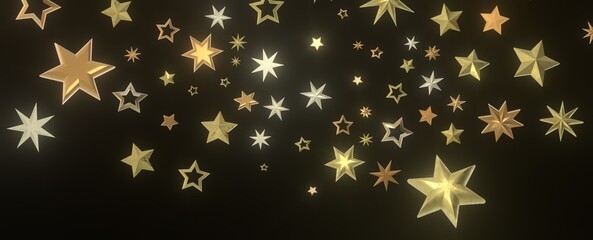 Cosmic Christmas Showers: Dynamic 3D Illustration of Descending Celestial Showers for the Holidays