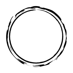 Circle frame border background shape template for decorative grunge doodle element for design illustration
