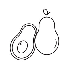 Avocado icon black. Single fruit icon.