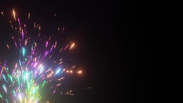 wild spr&uuml;hende bunte Funken, Feuerwerk, Funkenregen, Inferno, Silvester, pyrotechnik, Neujahr, Brand, hei&szlig;