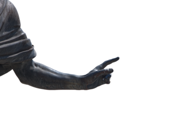 Arm and hand of a statue ponting in png