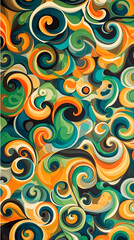 Vibrant Whirlpool: Colorful Swirls Pattern