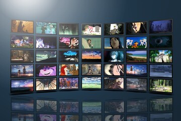 Multimedia abstract video wall broadcast television