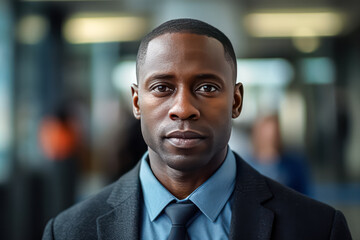 African American man in a classic suit. A stylish stock photo capturing professionalism and sophistication in corporate attire.