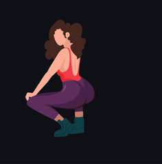 Charming young professional dance training hard before street dance competition, spending free time at dance studio, preparing for concert