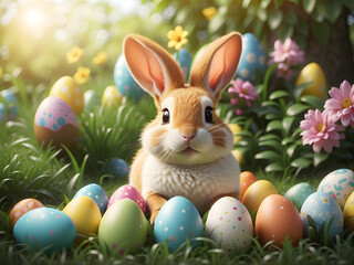 Fototapeta na wymiar a very sweet Easter bunny