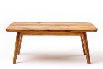 Scandinavian solid wood coffee table on a white background