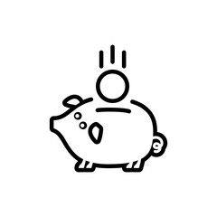 piggy bank icon with coin symbol